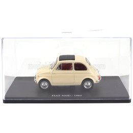EDICOLA FIAT 500D 1960 - CON VETRINA - WITH SHOWCASE - CREAM 1/24
