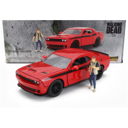 JADA DODGE CHALLENGER WITH WALKING DEAD GLENN FIGURE 2015 - RED BLACK