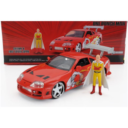 JADA TOYOTA SUPRA WITH ONE PUNCH MAN SAITAMA FIGURE 1995 - ORANGE 1/2