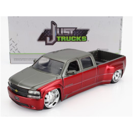 JADA CHEVROLET SILVERADO PICK-UP DUALLY 1999 - RED SILVER 1/24