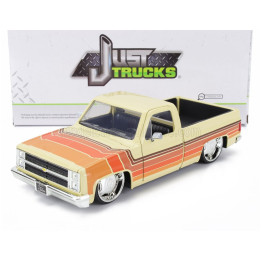 JADA CHEVROLET C-10 PICK-UP CUSTOM 1985 - CREAM BROWN ORANGE 1/24