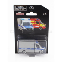 MAJORETTE MERCEDES BENZ SPRINTER VAN POLIZEI 2018 - SILVER BLUE 1/64
