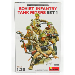 MINIART FIGURES SOVIET INFANTRY TANK RIDERS SET 2 1/35