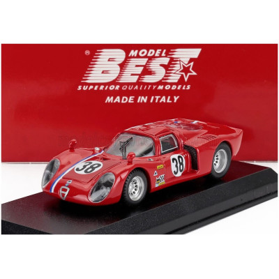 BEST MODEL ALFA ROMEO 33.2 COUPE N 38 TEST LE MANS 1968 GOSSELIN - TROSCH - RED 1/43