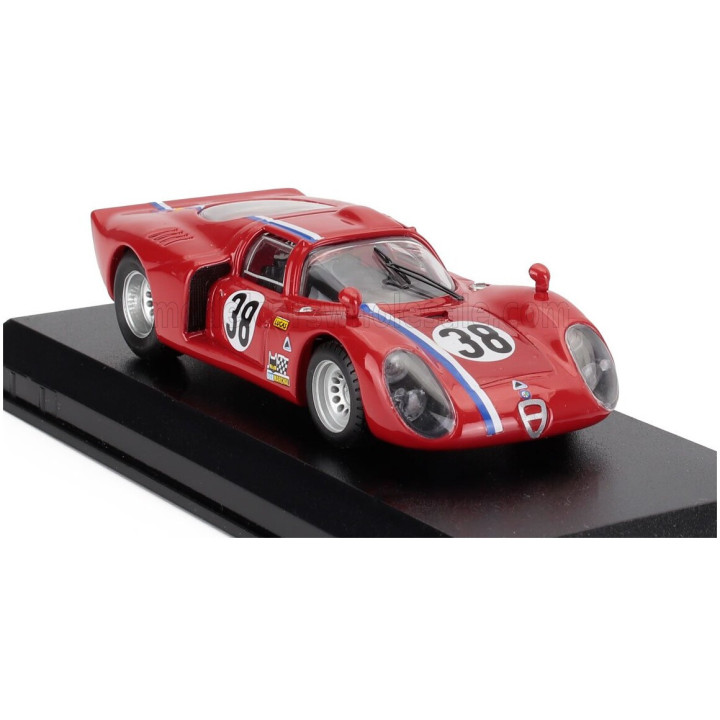 BEST MODEL ALFA ROMEO 33.2 COUPE N 38 TEST LE MANS 1968 GOSSELIN - TROSCH - RED 1/43