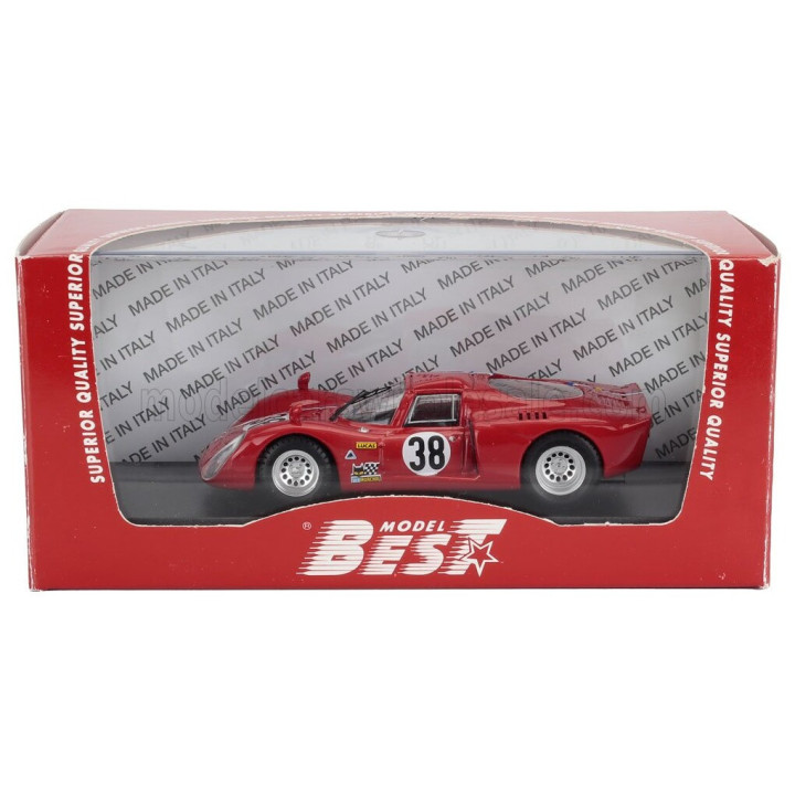 BEST MODEL ALFA ROMEO 33.2 COUPE N 38 TEST LE MANS 1968 GOSSELIN - TROSCH - RED 1/43