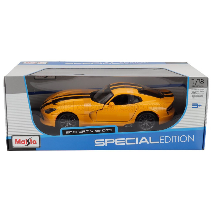MAISTO DODGE VIPER GTS SRT COUPE 2013 - YELLOW BLACK 1/18