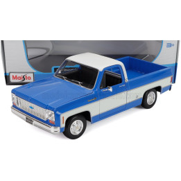 MAISTO CHEVROLET C-10 PICK-UP CHEYENNE SUPER 1974 - BLUE WHITE 1/18