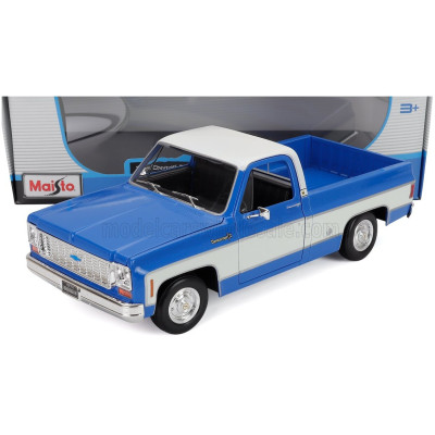 MAISTO CHEVROLET C-10 PICK-UP CHEYENNE SUPER 1974 - BLUE WHITE 1/18