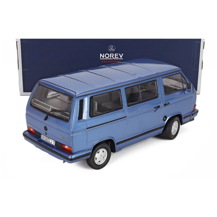 NOREV VOLKSWAGEN T3 MULTIVAN MINIBUS BLUE STAR 1992 - LIGHT BLUE MET 1/18