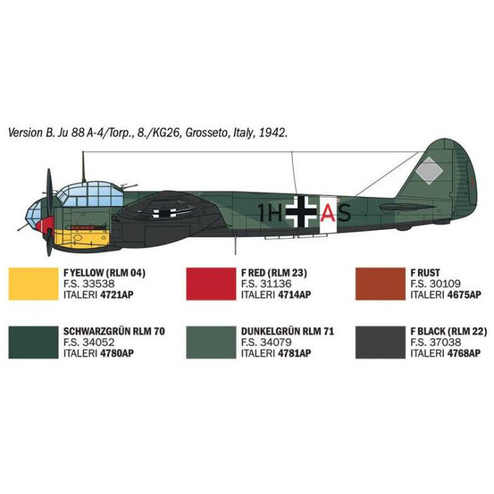 Model Kit letadlo 1489 - Junkers Ju 88 A-17 Torpedo Bomber (1:72)