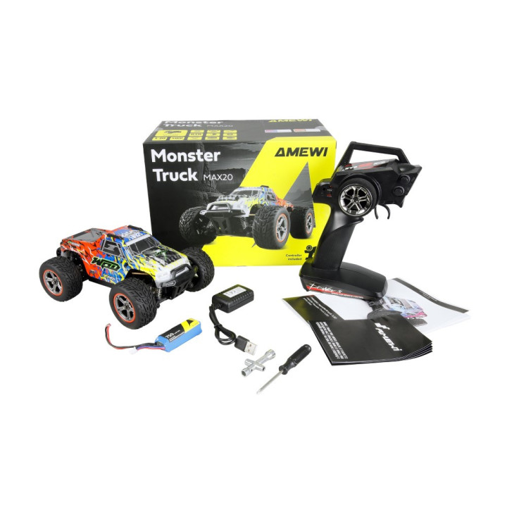 MAX20 Monster Truck brushed 4WD 1/20 RTR modro-oranžový | RCsvet