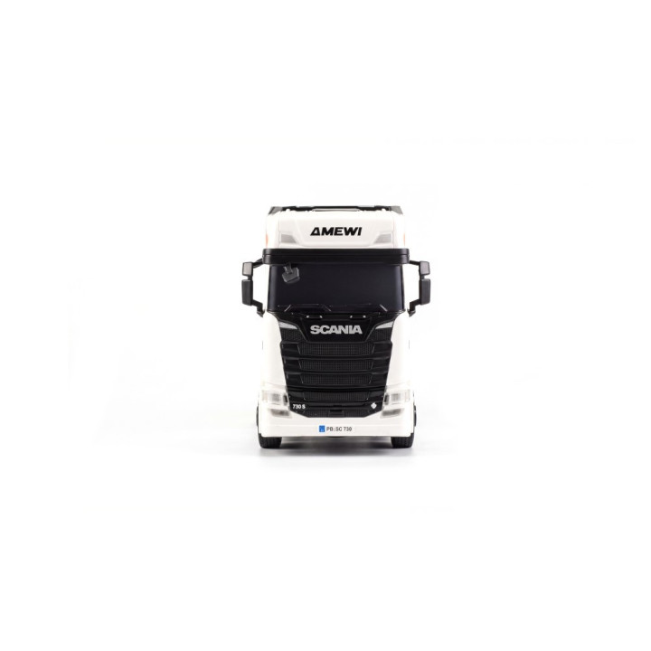Mini Scania 730 S so skriňovým návesom, pohon 4WD, mierka 1:64, RTR, biela | RCsvet