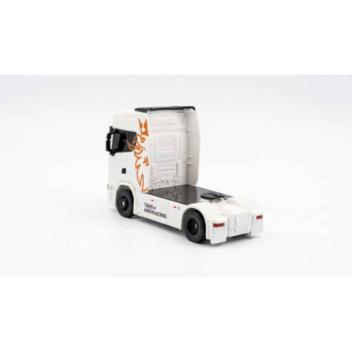 Mini Scania 730 S so skriňovým návesom, pohon 4WD, mierka 1:64, RTR, biela | RCsvet