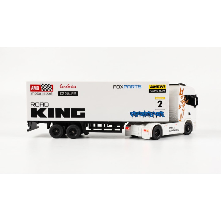 Mini Scania 730 S so skriňovým návesom, pohon 4WD, mierka 1:64, RTR, biela | RCsvet