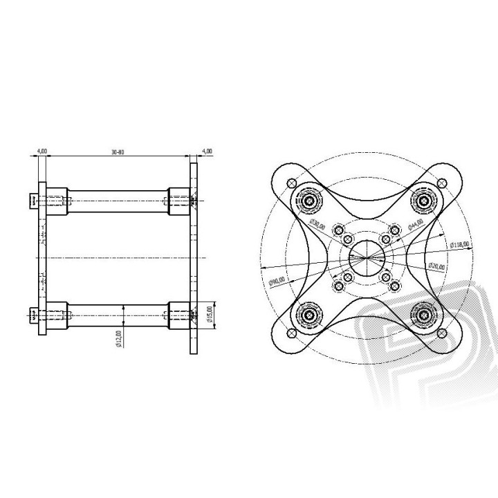 AXI Držák motoru AXI53xx V2, V1 bez sloupků
