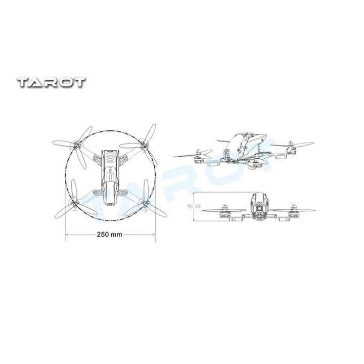 Tarot 250 Through FPV kit CF version TL250C