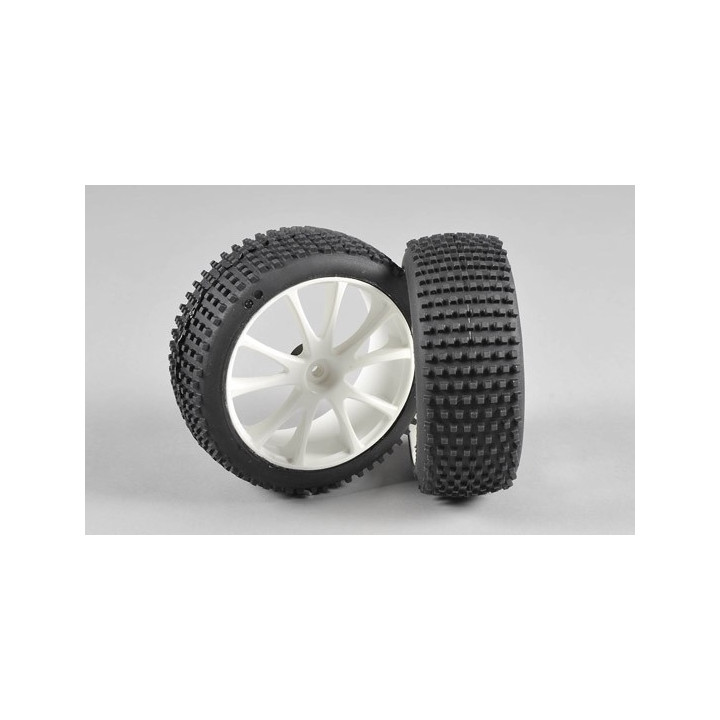 Mini Pin EVO M směs gumy nalepené na bílých diskách, 2ks.