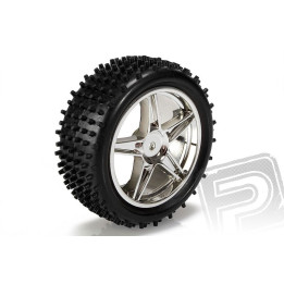 Gumy BUGGY komplet nalepené 1/10 - přední chrom, 2ks.