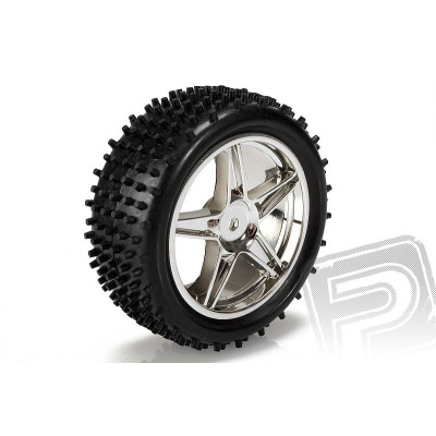 Gumy BUGGY komplet nalepené 1/10 - přední chrom, 2ks.