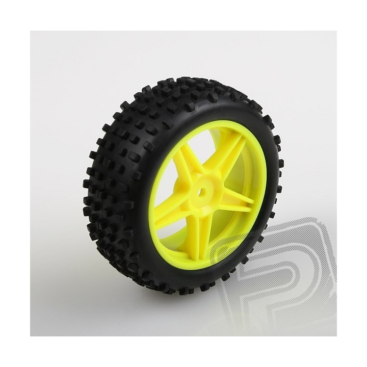 Gumy BUGGY komplet nalepené 1/10 - přední žluté, 2ks.