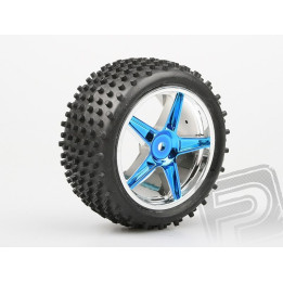 Gumy nalepené – Buggy 1:10, zadní, 2ks. (modrý chrom)