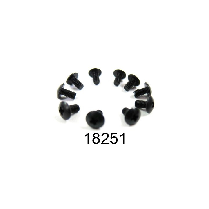 2,6x6mm šroub s kulatou hlavou, 10ks.