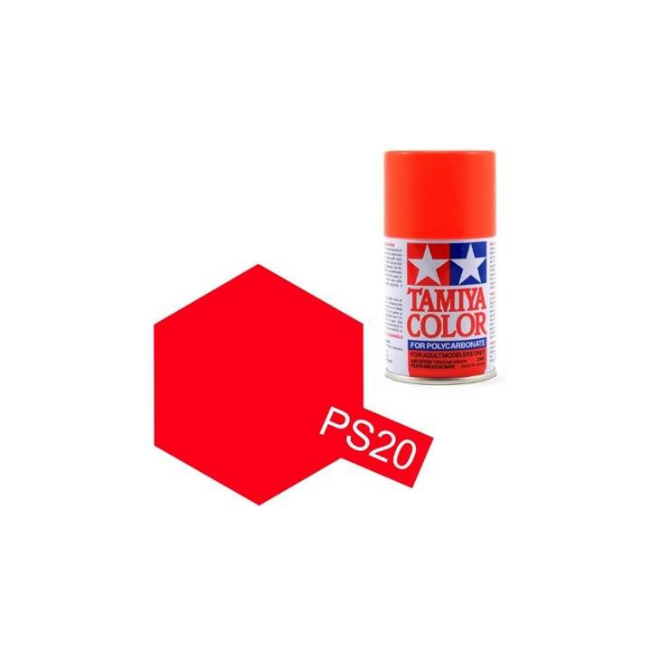 Tamiya Color PS-20 Fluorescent Red Polycarbonate Spray 100ml