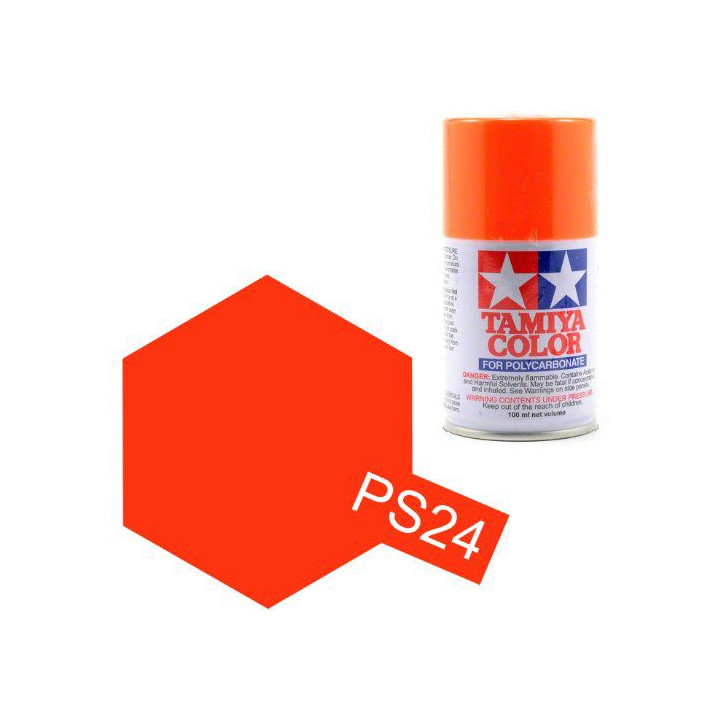 Tamiya Color PS-24 Flourescent Orange Polycarbonate Spray 100ml