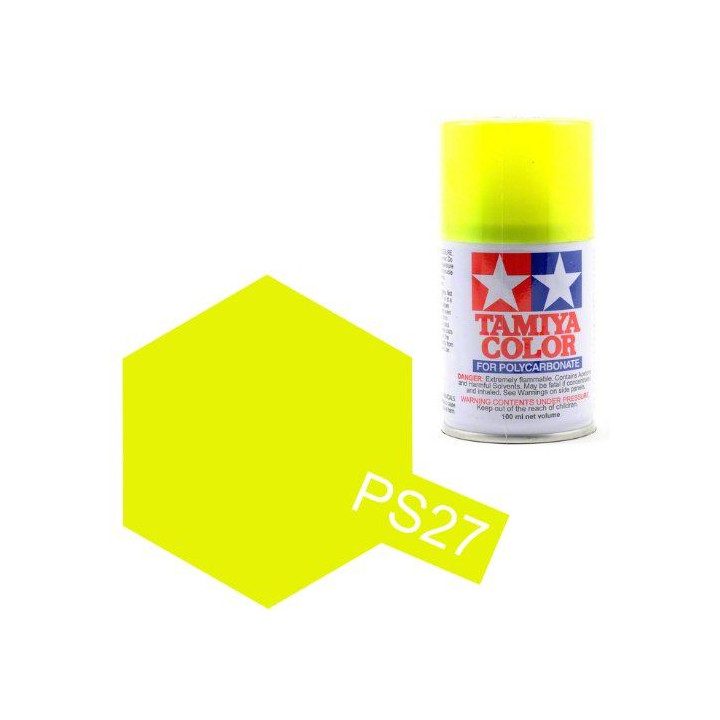 Tamiya Color PS-27 Flourescent Yellow Polycarbonate Spray 100ml