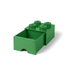 LEGO úložný box s šuplíkem 250x250x180mm - tmavě zelený