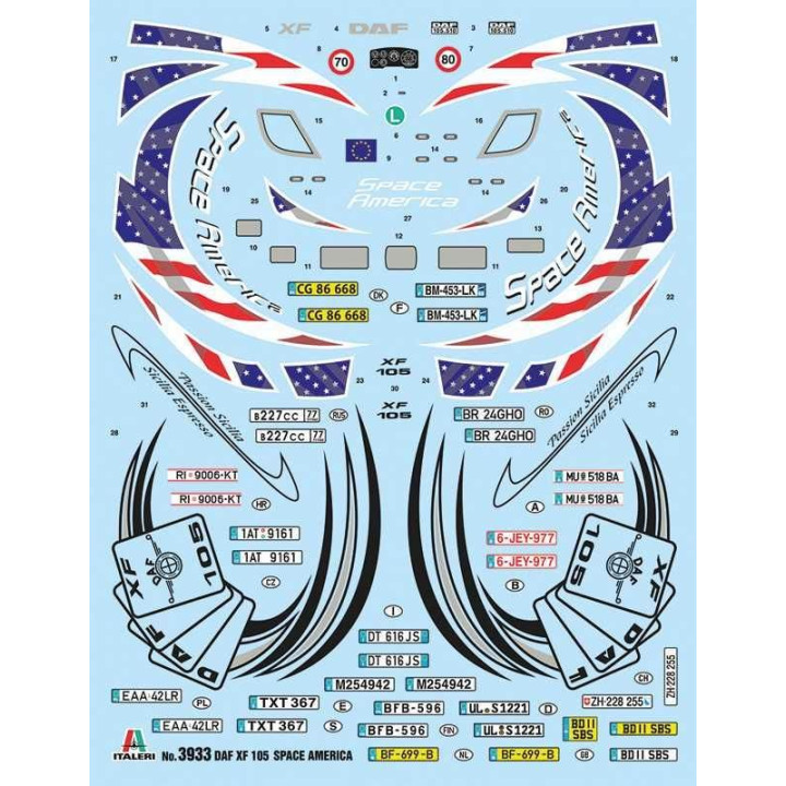 Model Kit truck 3933 - DAF XF105 Space America (1:24)