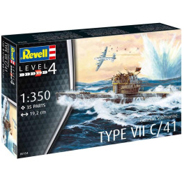 Plastic ModelKit ponorka 05154 - German Submarine Type VII C/41 (1:350)