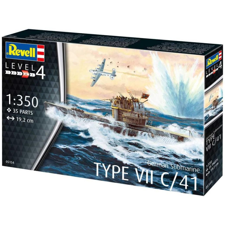 Plastic ModelKit ponorka 05154 - German Submarine Type VII C/41 (1:350)