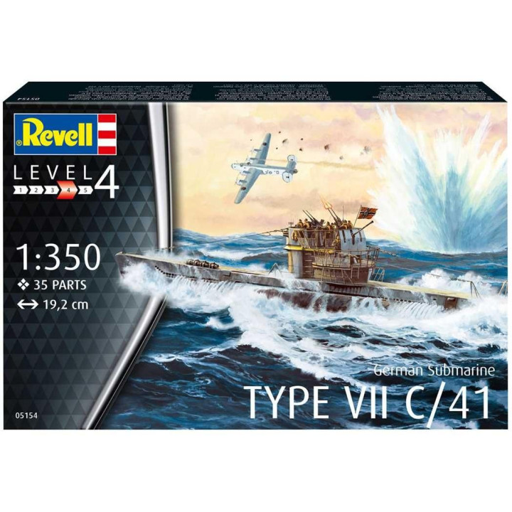 Plastic ModelKit ponorka 05154 - German Submarine Type VII C/41 (1:350)
