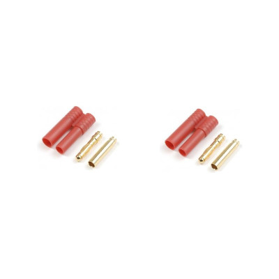 Konektor zlacený 4.0mm s plastovým krytem (1 pár)
