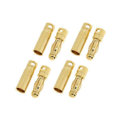 Konektor zlacený 4.0mm krátký (4 páry)