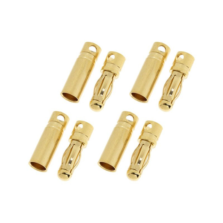 Konektor zlacený 4.0mm krátký (4 páry)