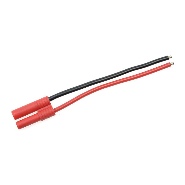 Konektor zlacený 4.0mm samec s kabelem 14AWG 10cm