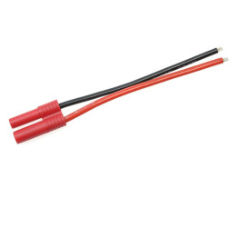 Konektor zlacený 4.0mm samice s kabelem 14AWG 10cm