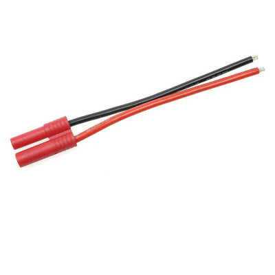 Konektor zlacený 4.0mm samice s kabelem 14AWG 10cm