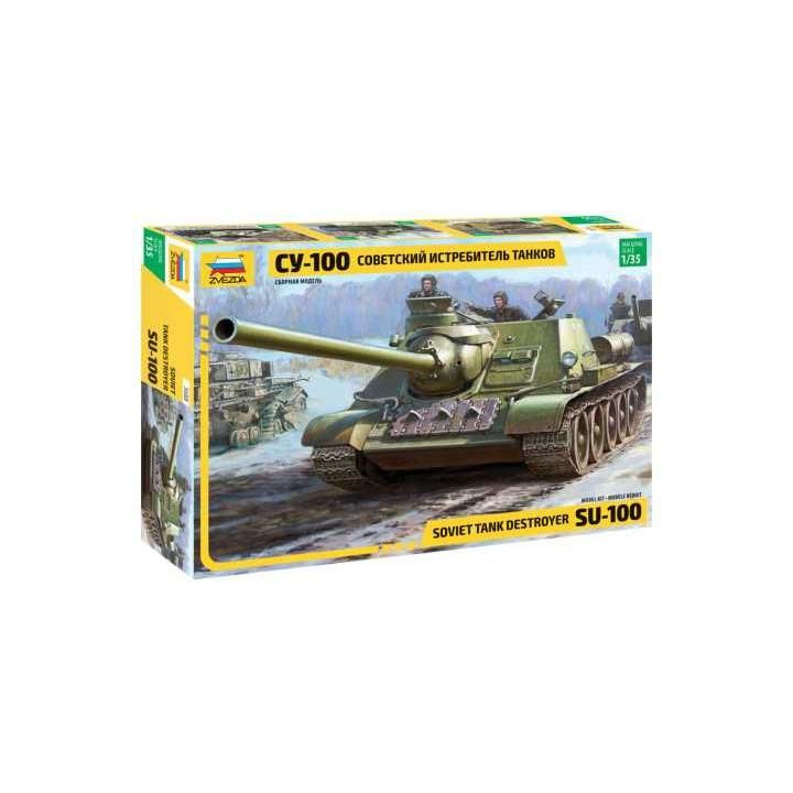 Model Kit tank 3688 - Soviet S.P.Gun SU-100   (new molds) (1:35)