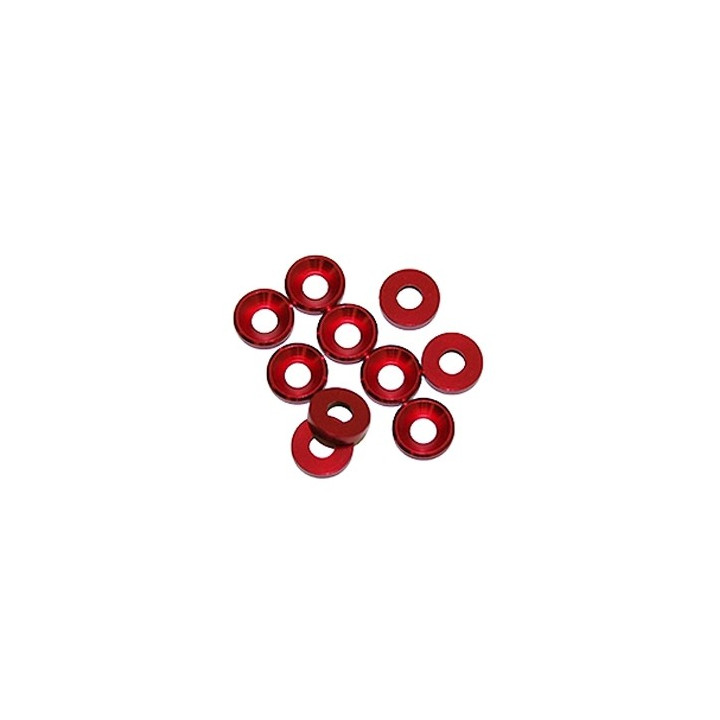 4 mm.alu podložky červené (10 ks.)