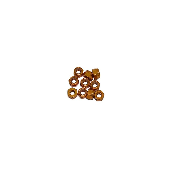 4 mm.alu samojistné matičky zlaté (10 ks.)
