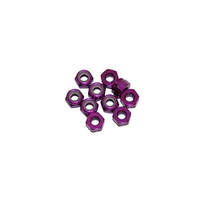 4 mm.alu samojistné matičky fialové (10 ks.)