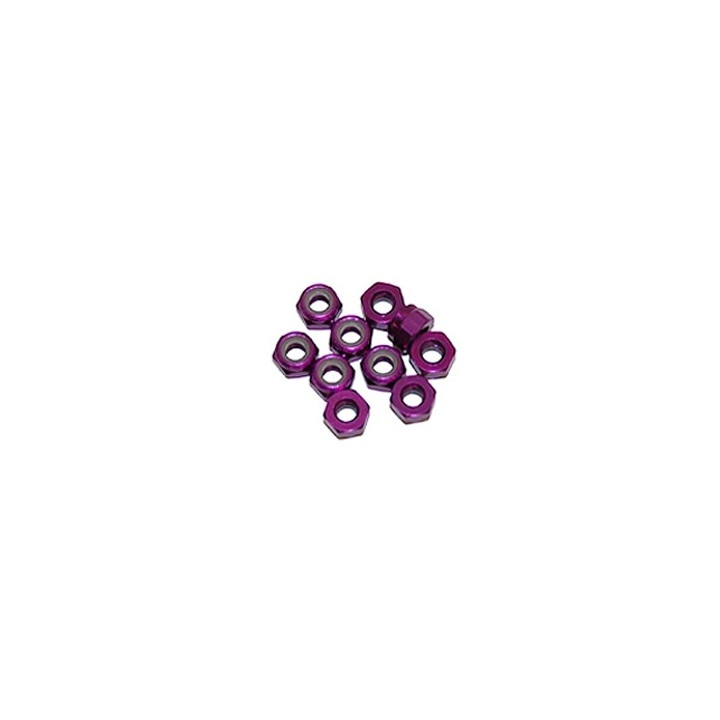 4 mm.alu samojistné matičky fialové (10 ks.)