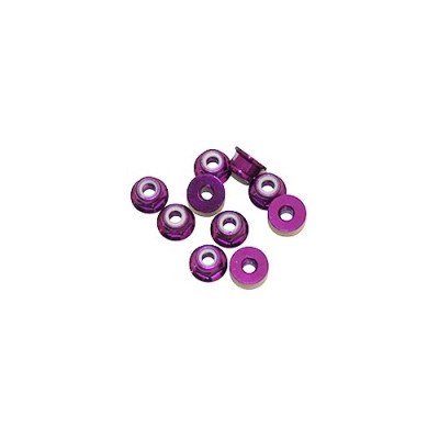 4 mm.alu samojistné matičky s osazením fialové (10 ks.)
