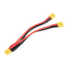 Paralelní Y-kabel s konektory XT-30 a kabely 14AWG, délka 12cm. Dva přístrojové (pro baterie) a jeden bateriový konektor (do regulátoru). Vedle sebe se mohou zapojovat pouze akumulátory stejného typu, stejného napětí a stejné kapacity!