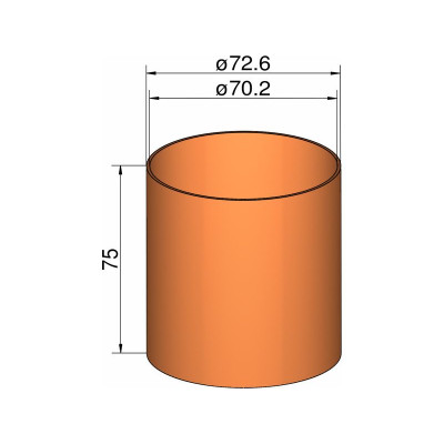 Klima Spojka 75mm trubek pr. 72.6mm x 75mm