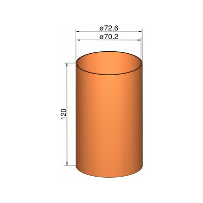 Klima Spojka 75mm trubek pr. 72.6mm x 120mm